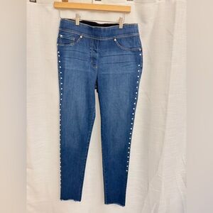 15-16” Waist Women's Blue Jeans with studs Detailing down the leg